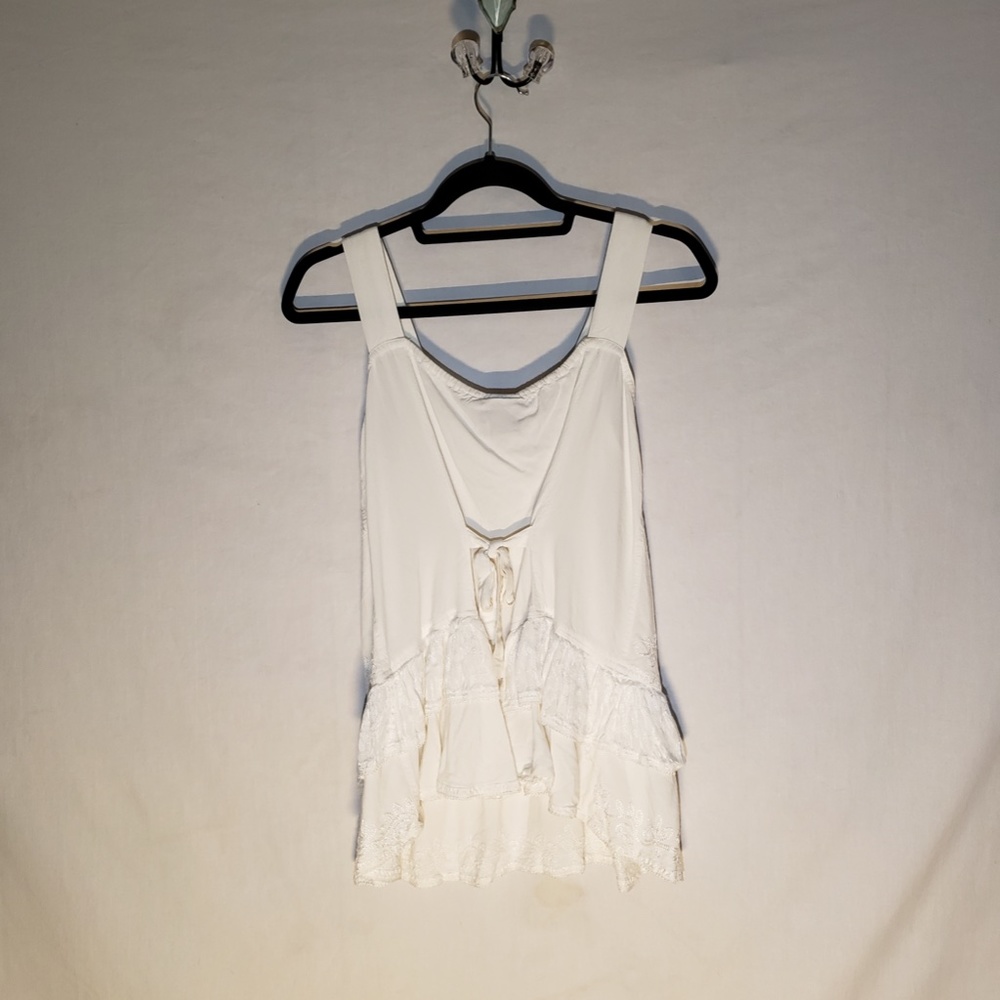 *Braja* Cream tank top with tie back, free size - Picture 2 of 8
